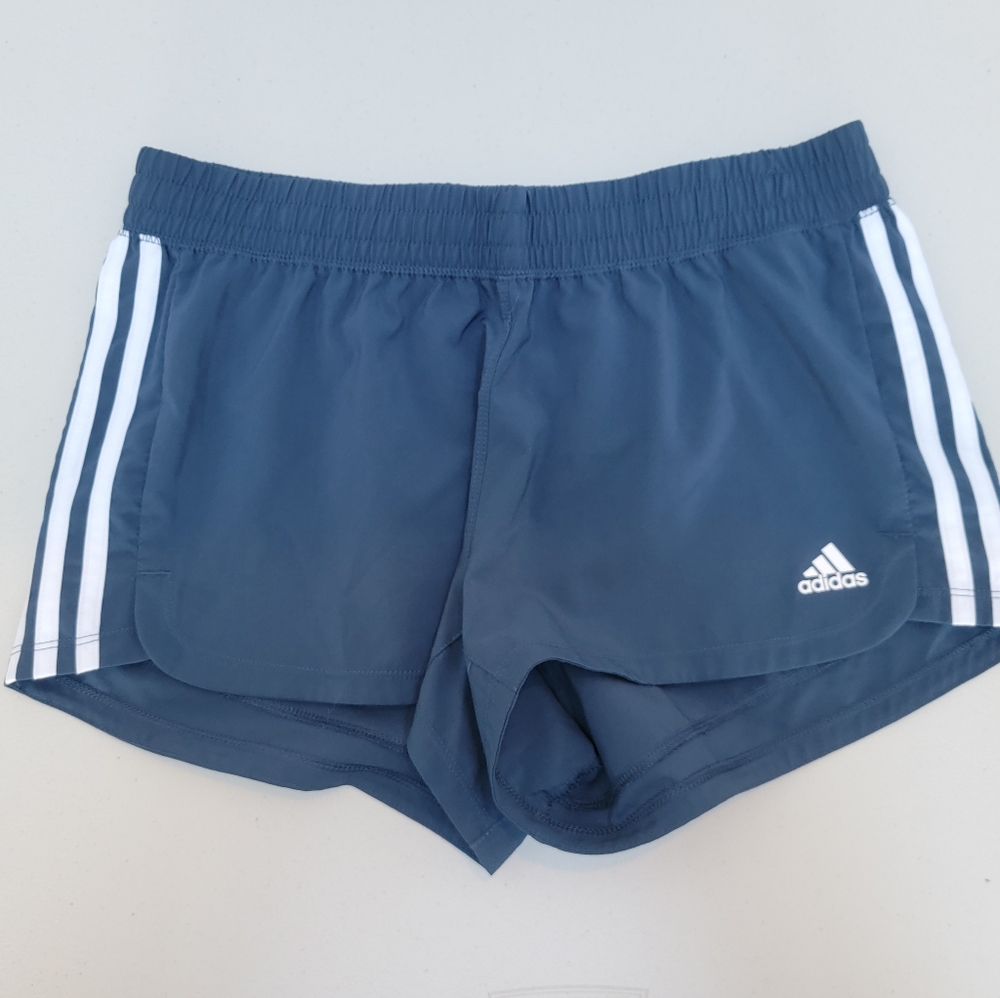 Adidas 3 strip Blue Shorts Womens medium.